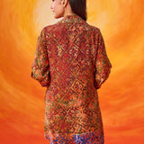Ina Red Printed Shantoon Tunic