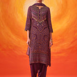 Amara Purple Printed Shantoon Suit Set with Dupatta