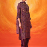 Amara Purple Printed Shantoon Suit Set with Dupatta