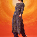 Amara Blue Printed Shantoon Suit Set with Dupatta