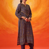 Amara Blue Printed Shantoon Suit Set with Dupatta