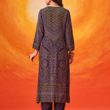 Amara Blue Printed Shantoon Suit Set with Dupatta