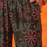 Vaara Nazma Emerald Green Embroidered Georgette Anarkali Suit Set with Dupatta