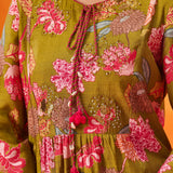 Eshani Green Floral Printed Chanderi Suit Set with Dupatta