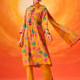 Eshani Mustard Floral Printed Chanderi Suit Set with Dupatta