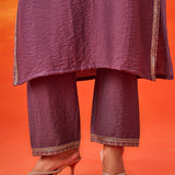 Eshira Lavender Zari Embroidered Suit Set with Dupatta