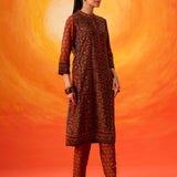 Gulrukh Purple Traditional Printed Long  Kurta Set