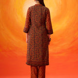 Gulrukh Purple Traditional Printed Long  Kurta Set