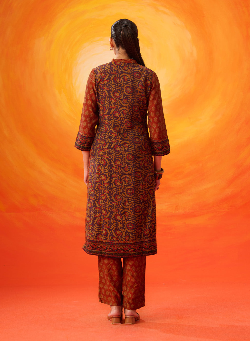 Gul Rukh Gulrukh Purple Traditional Printed Long Kurta Set – Lakshita