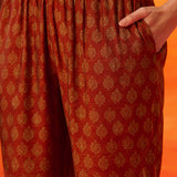 Gulrukh Purple Traditional Printed Long  Kurta Set