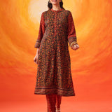 Gulrukh Black Traditional Printed Long Kurta Set