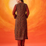 Gulrukh Black Traditional Printed Long Kurta Set