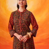 Gulrukh Black Traditional Printed Long Kurta Set