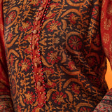 Gulrukh Green Traditional Printed Long Kurta Set