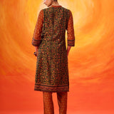 Gulrukh Black Traditional Printed Long Kurta Set