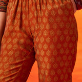 Gulrukh Green Traditional Printed Long Kurta Set