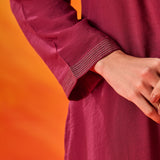 Charita Fuchsia Zari-Embroidered Kurta Set