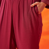 Charita Fuchsia Zari-Embroidered Kurta Set