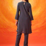 Charita Teal Zari-Embroidered Kurta Set