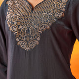 Charita Teal Zari-Embroidered Kurta Set