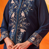 Rekha Navy Georgette Embroidered Long Kurta