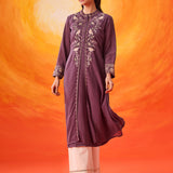 Rekha Lavender Georgette Embroidered Long Kurta