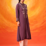 Rekha Lavender Georgette Embroidered Long Kurta