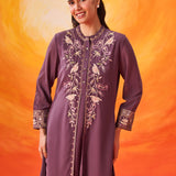 Rekha Lavender Georgette Embroidered Long Kurta