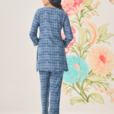 Aster Light Blue Abstract Printed Co-ord Set