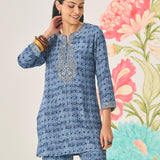 Aster Light Blue Abstract Printed Co-ord Set