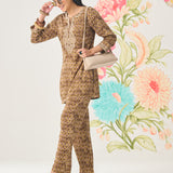 Aster Olive Abstract Printed Co-ord Set