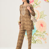 Aster Olive Abstract Printed Co-ord Set