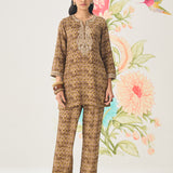 Aster Olive Abstract Printed Co-ord Set