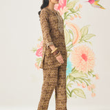 Aster Olive Abstract Printed Co-ord Set