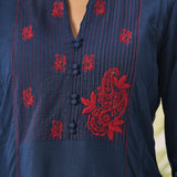 Firdous Navy Embroidered Kurta Set