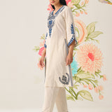 Aadhya Blue Embroidered Kurta