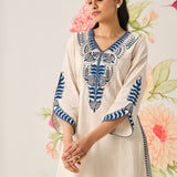 Aadhya Blue Embroidered Kurta