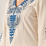 Aadhya Blue Embroidered Kurta