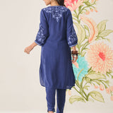 Uma Blue Embroidered Kurta Set