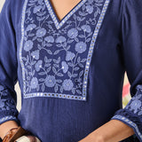 Uma Blue Embroidered Kurta Set