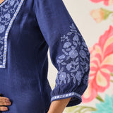 Uma Blue Embroidered Kurta Set