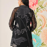 Citra Black Organza Floral Printed Top