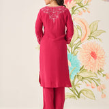 Uma Fuchsia Embroidered Kurta Set