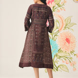 Vani Maroon Ajrakh Printed Long Dress