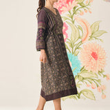 Vani Green Ajrakh Printed Long Dress