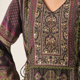 Vani Green Ajrakh Printed Long Dress