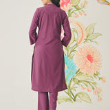 Firdous Purple Embroidered Kurta Set
