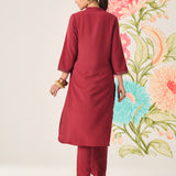 Risha Maroon Embroidered Kurta Set