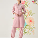 Abeer Pink Embroidered Kurta Set