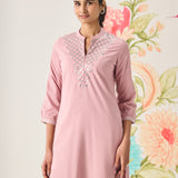 Abeer Pink Embroidered Kurta Set